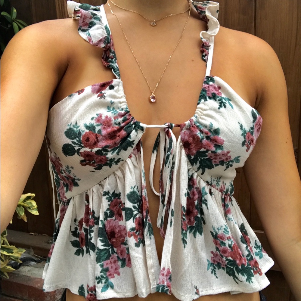 Floral Tie-Up Tank